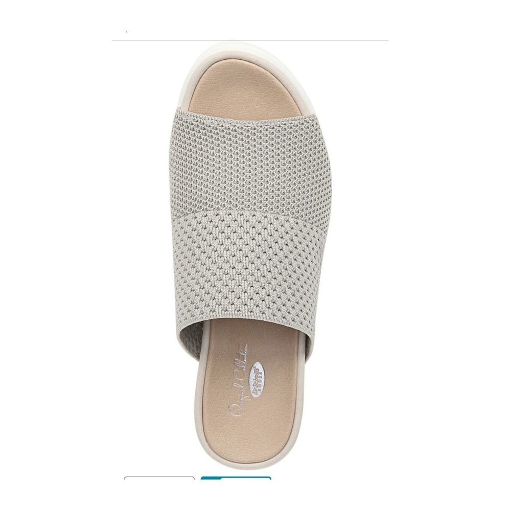 SOLD Dr. Scholl's Womens Grey Sonia Mesh Fabric Slip On Platform Sandals - Picture 11 of 15